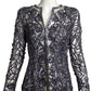 FE ZANDI- Silver Sequin Cutout Blazer, Size 2