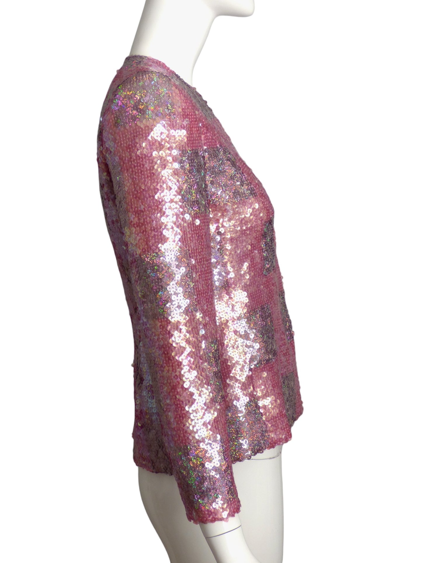 ANDRE LAUG- Pink Sequin Cocktail Blazer, Size-4