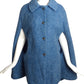 1960s Blue Mohair Cape, Size 6