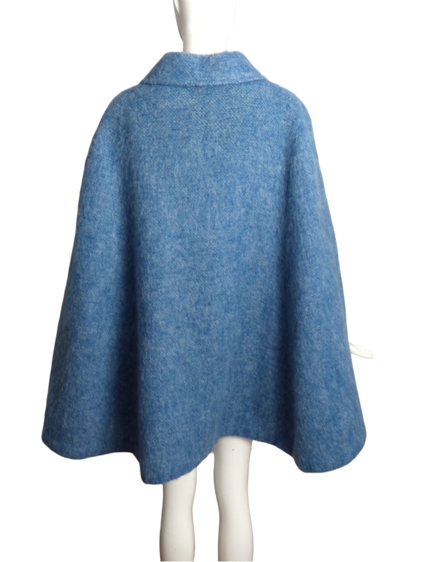 1960s Blue Mohair Cape, Size 6