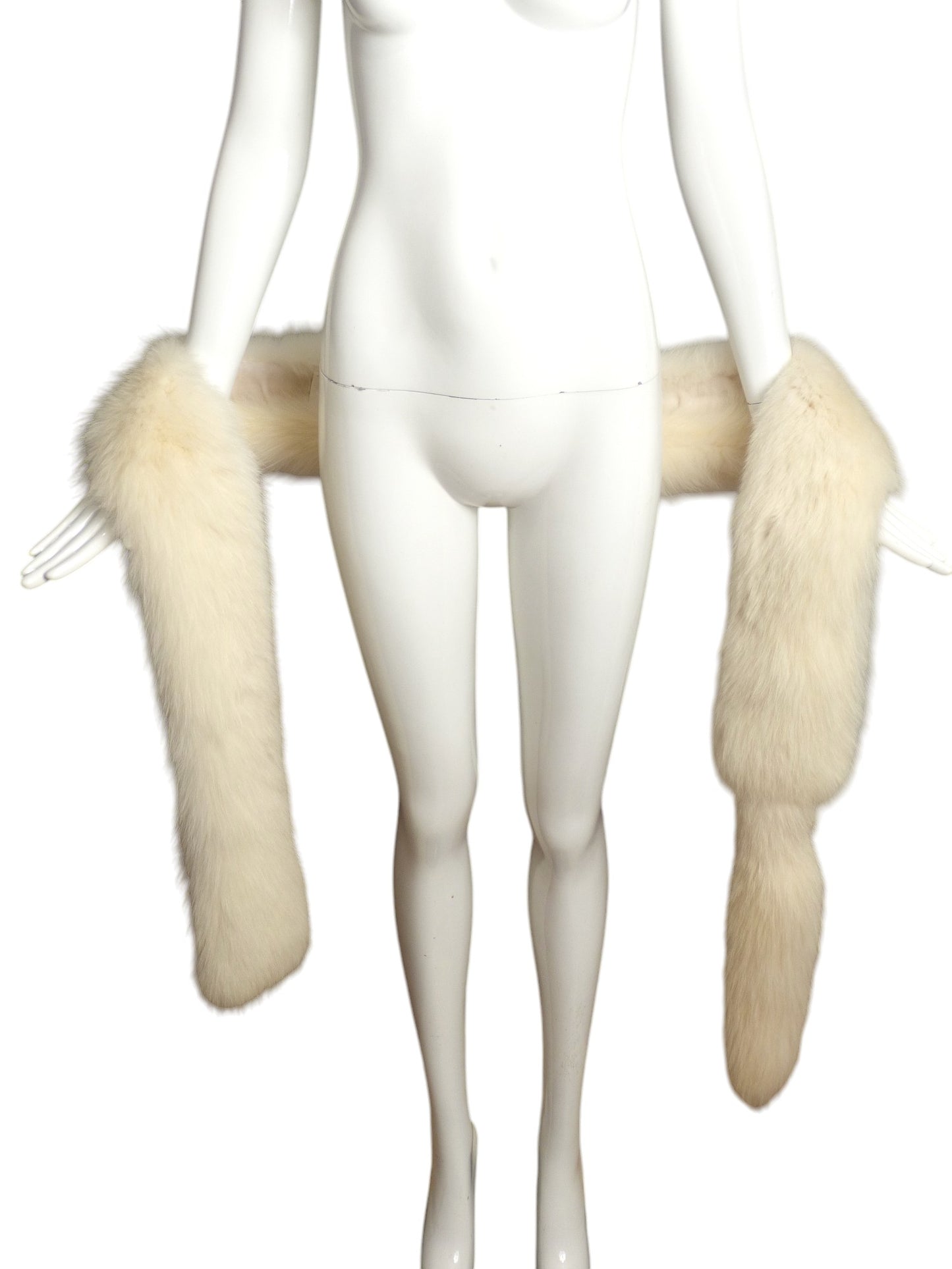 1960s White Fox Fur Scarf