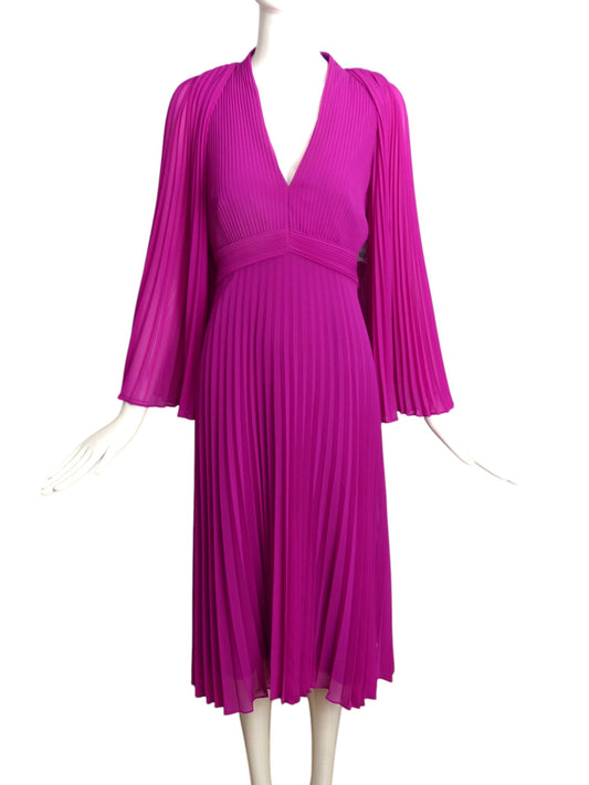 UNGARO- NWT 2024 Pink Chiffon Jolie Pleat Dress, Size 10