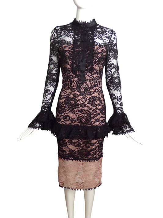 ALEXIS- NWT 2018 Black Lace Cocktail Dress, Size 2