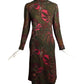 PAULINE TRIGERE- 1970s Printed Wool Dress, Size 8