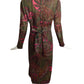 PAULINE TRIGERE- 1970s Printed Wool Dress, Size 8