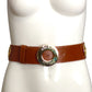 ESCADA- 1991 Brown Leather Grommet Belt, Size 40