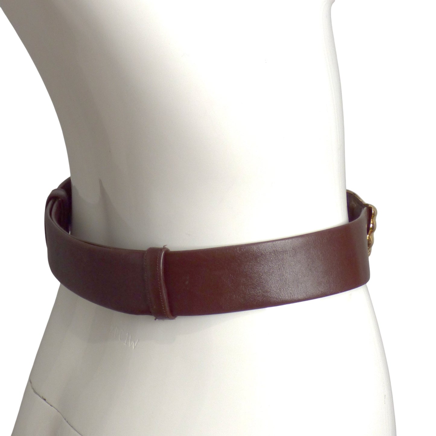 JUDITH LEIBER- 1980s Brown Leather Adjustable Belt