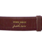 JUDITH LEIBER- 1980s Brown Leather Adjustable Belt