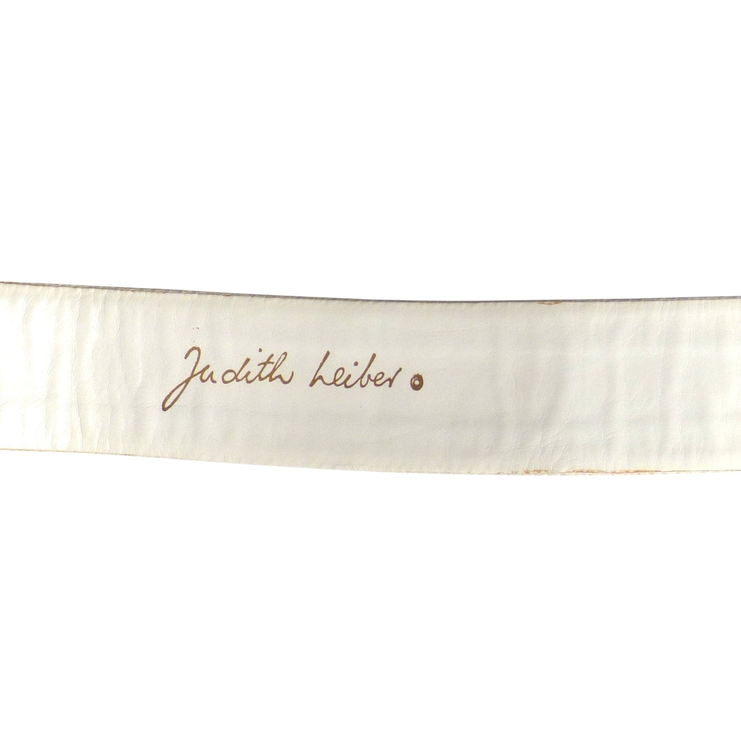 JUDITH LEIBER- 1980s White Reptile Skin Adjustable Belt