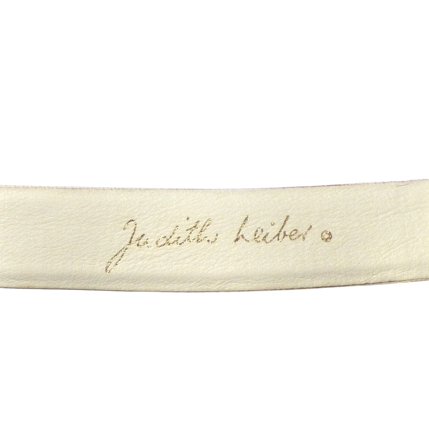 JUDITH LEIBER- 1980s White Reptile Skin Adjustable Belt