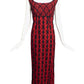 1960s Red & Black Cotton Gingham Maxi Dress, Size 4