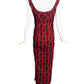 1960s Red & Black Cotton Gingham Maxi Dress, Size 4