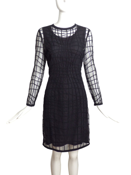 TOM FORD- Black Appliqué Ribbon Dress, Size 6