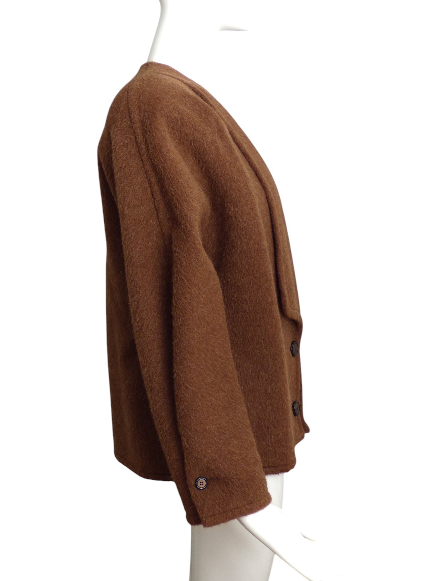 GALANOS- 1980s Brown Wool Coat, Size 8