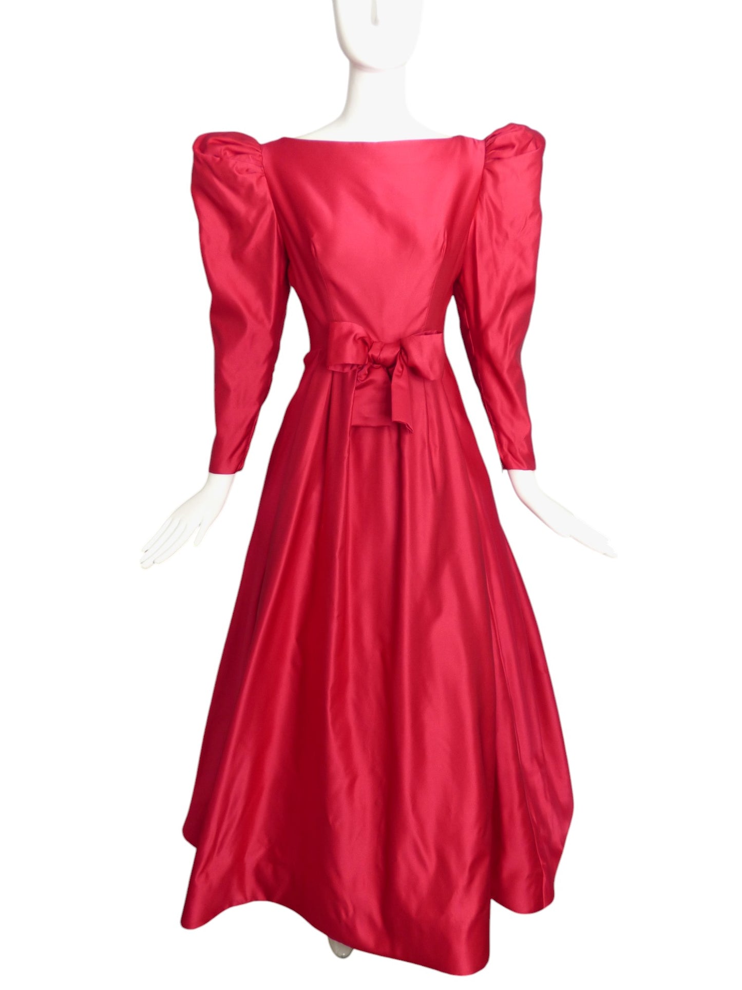 SCASSI- 1987 Fuchsia Taffeta Ball Gown, Size 4