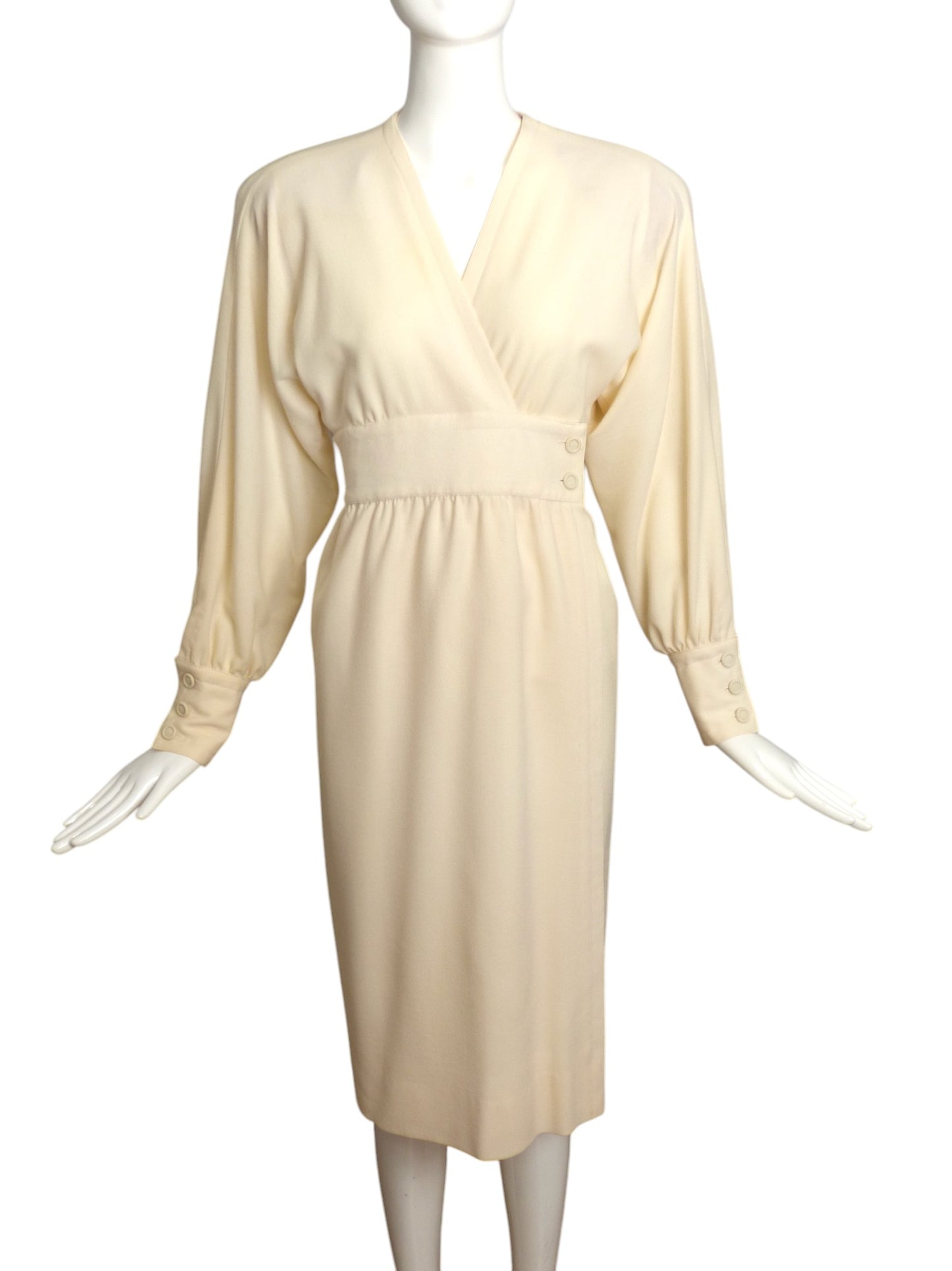 ADELE SIMPSON- 1980s Wool Wrap Dress, Size 10