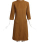 1970s Brown Wool Dress, Size 6