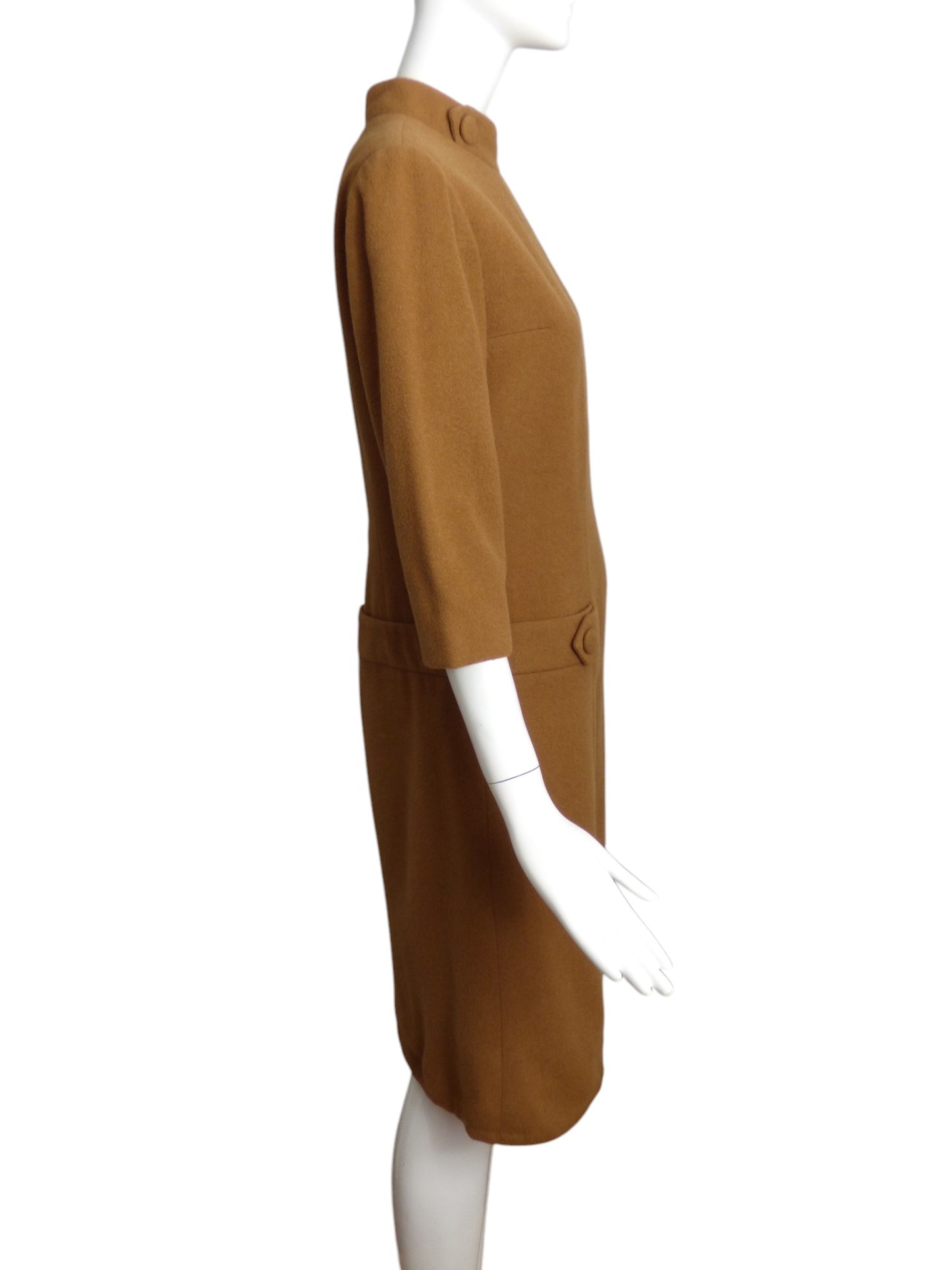 1970s Brown Wool Dress, Size 6