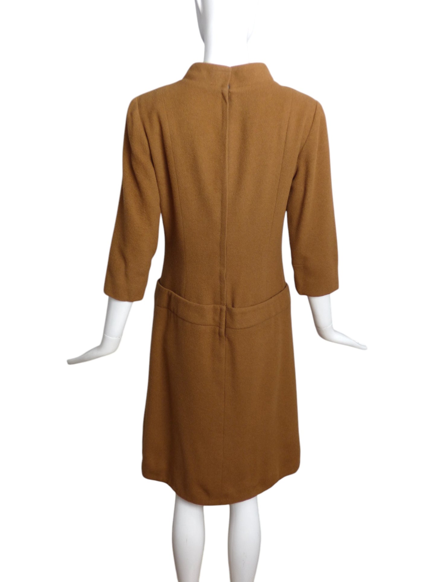 1970s Brown Wool Dress, Size 6