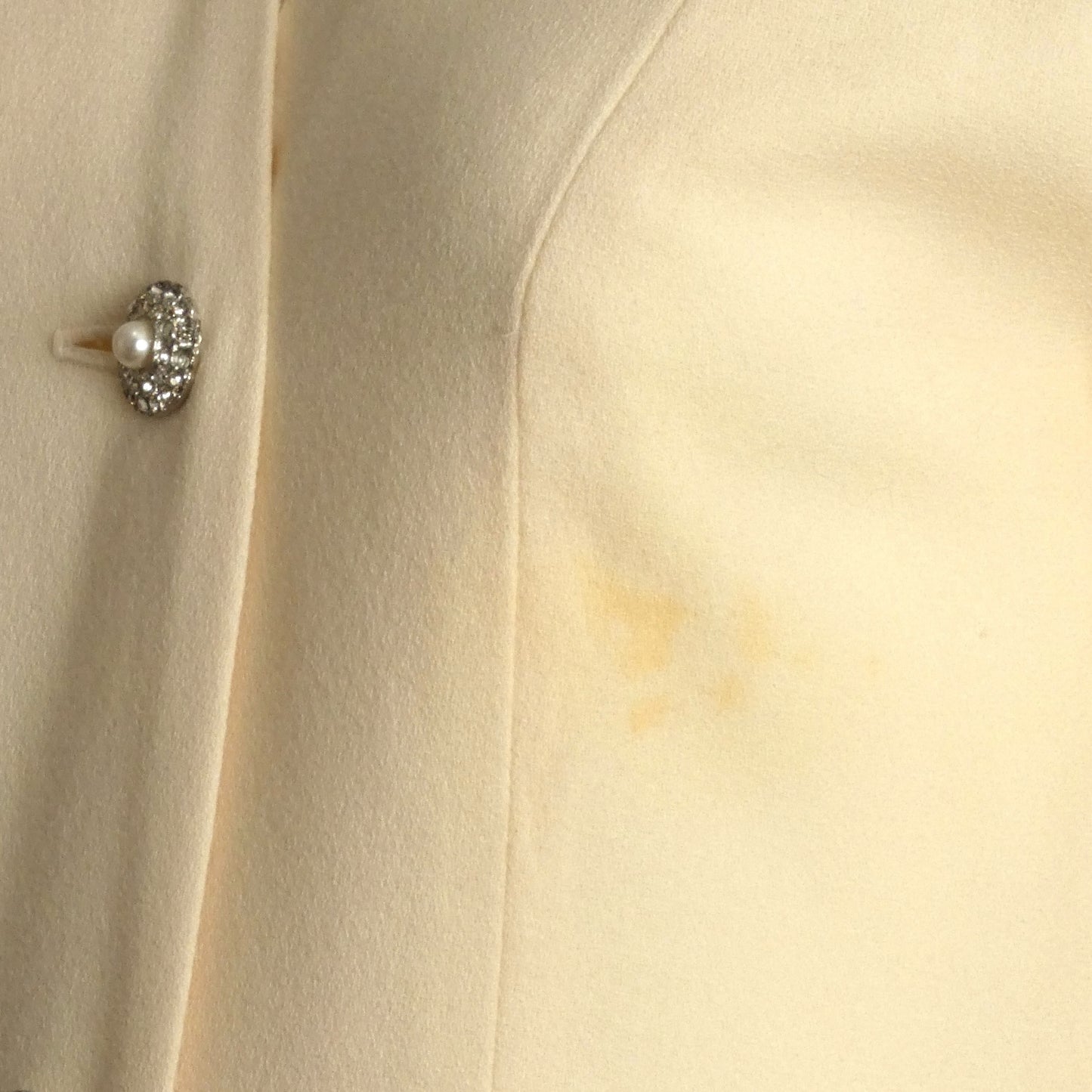 CHRISTIAN DIOR- AS IS 1980s Ivory Wool Dress, Size 6