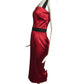 DOLCE & GABBANA- Red Satin Wiggle Dress, Size 6