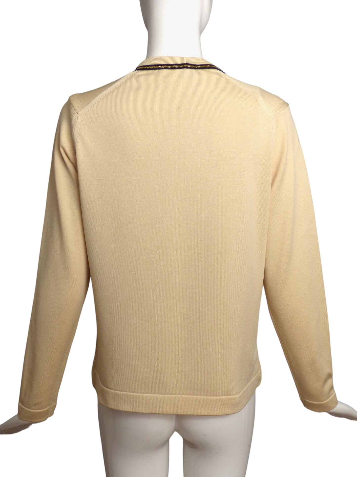 GIVENCHY- 1970s Ivory Sweater Ensemble, Size 8