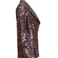 BALMAIN- NWT Gold & Black Sequin Stripe Blazer, Size 10