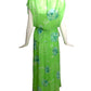 ADELE SIMPSON- 1970s 2pc Green Chiffon Dress, Size 2