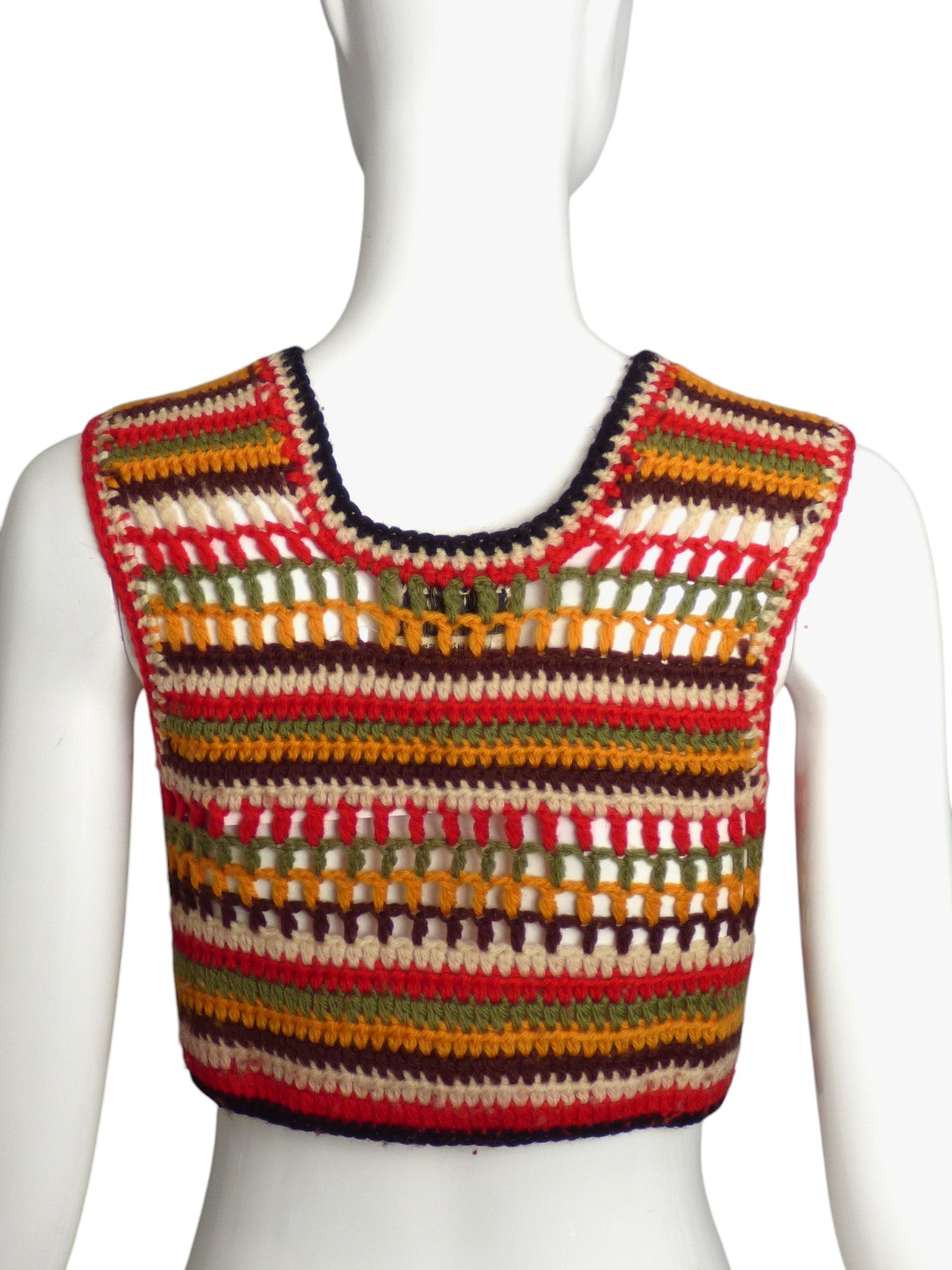 ADOLFO- 1960s Multi Color Knit Vest, Size 2