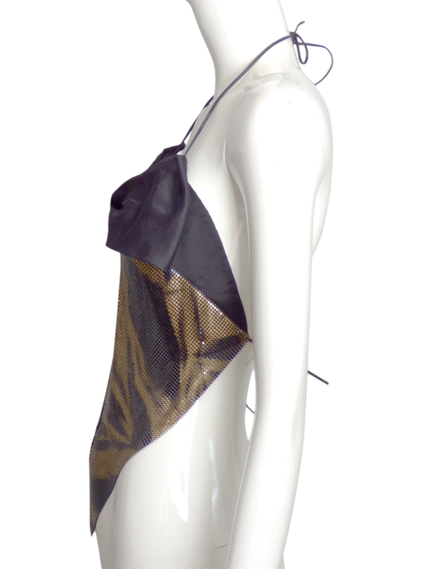 ANTHONY FERRARA X WHITING & DAVIS- NWT 1990s Metal Mesh Bow Halter, Size 4