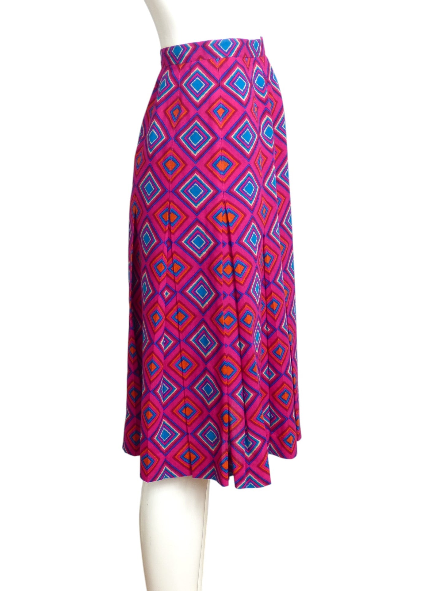 YVES SAINT LAURENT-  1980s Wool Geo Print Skirt, Size 4