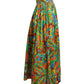 YVES SAINT LAURENT-  1970s Multi Color Floral Print Skirt, Size 6