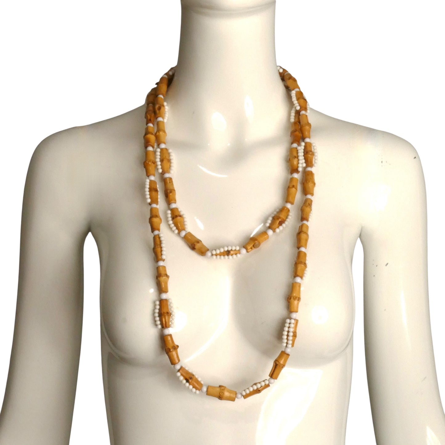 DeLillo- 1970s Bamboo & Bead Necklace