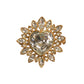 YVES SAINT LAURENT- 1980s Gold Rhinestone Heart Pendant Brooch