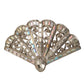 YVES SAINT LAURENT- 1980s Silver Rhinestone Fan Brooch