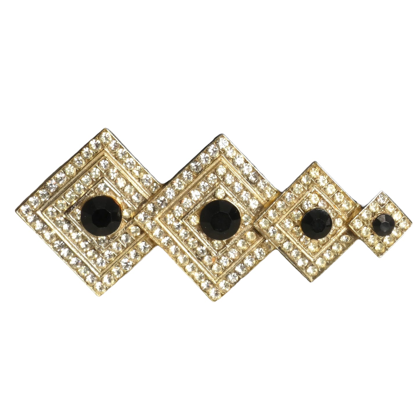 YVES SAINT LAURENT- 1970s Stacked Rhinestone Brooch