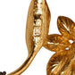 YVES SAINT LAURENT- 1980s Gold & PInk Rhinestone Bouquet Brooch
