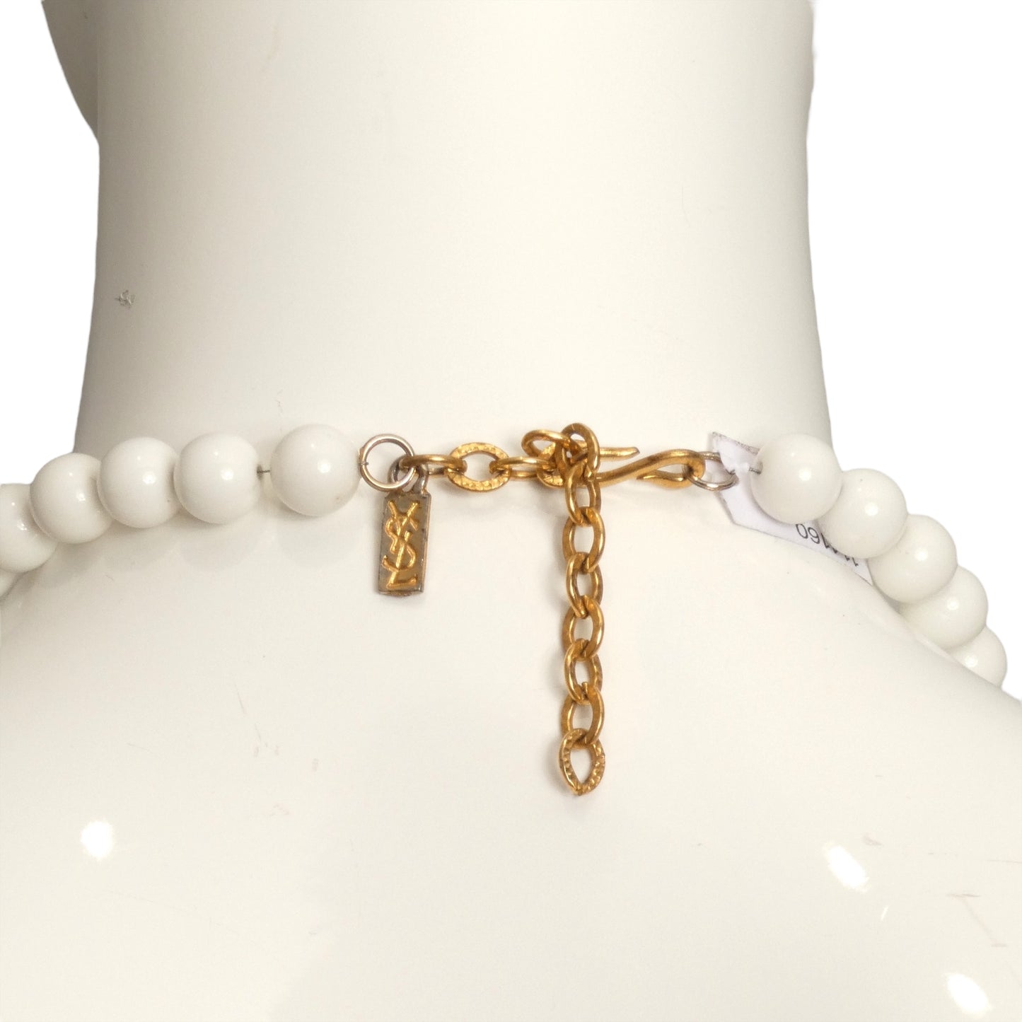 YVES SAINT LAURENT- 1973 White Plastic Bead Necklace