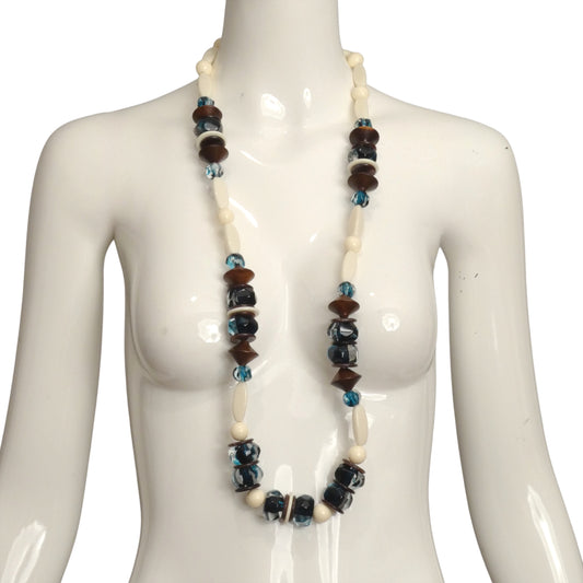 YVES SAINT LAURENT- 1980s Multi Shape Bead Necklace