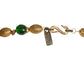 YVES SAINT LAURENT- 1970s Green & Natural Wood & Raffia Necklace