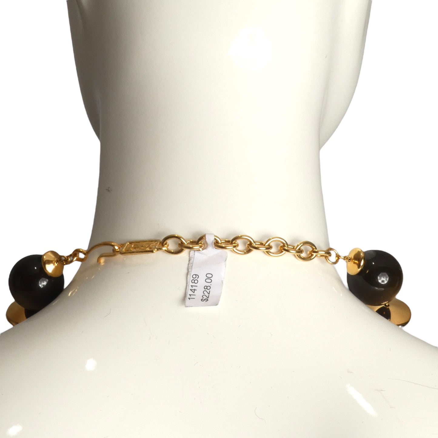 YVES SAINT LAURENT- 1980s Metal & Resin Ball Necklace