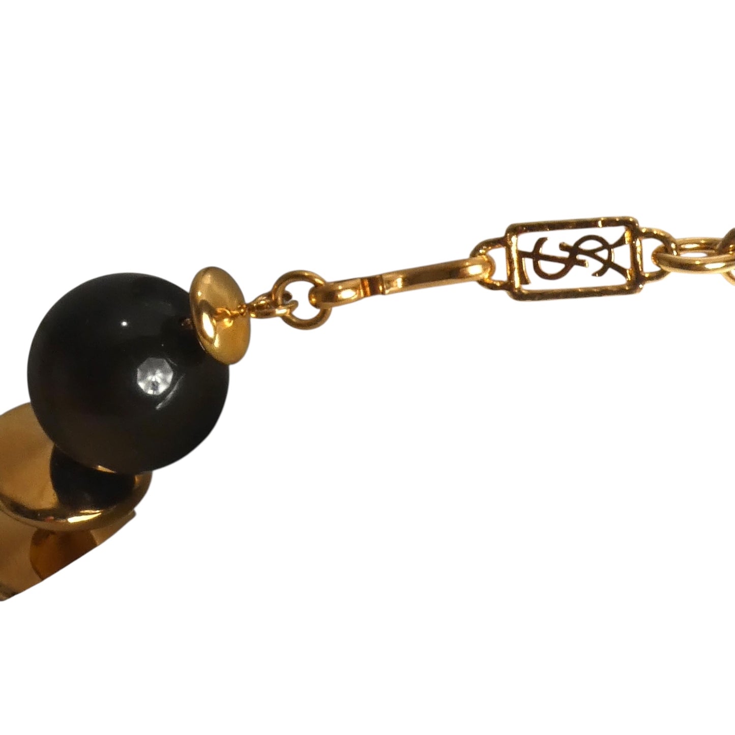 YVES SAINT LAURENT- 1980s Metal & Resin Ball Necklace