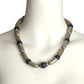 YVES SAINT LAURENT- 1970s Blue Bead & Metal Fishscale Necklace