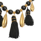 YVES SAINT LAURENT- Black & Gold Bead Tassle Necklace