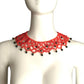 YVES SAINT LAURENT- 1970s Coral & Black Bead Bib Necklace