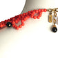 YVES SAINT LAURENT- 1970s Coral & Black Bead Bib Necklace