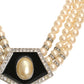 YVES SAINT LAURENT- Pearl & Enamel Rhinestone Medallion Necklace