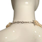 YVES SAINT LAURENT- Pearl & Enamel Rhinestone Medallion Necklace