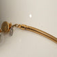 YVES SAINT LAURENT- 1980s Gold & White Orb Pendant Necklace