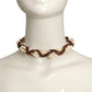 YVES SAINT LAURENT- 1960s Braided Leather & Shell Choker